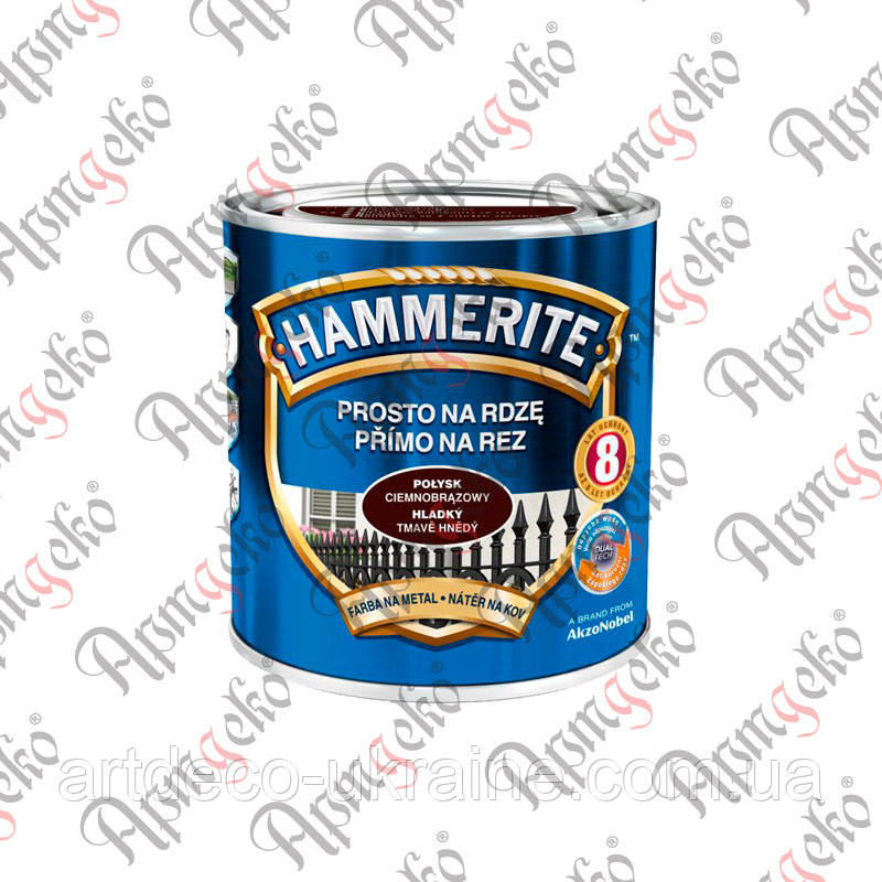 Фарба Hammerite глянсова темно-коричнева 2,5 л Арт. 80.022.01, фото 1