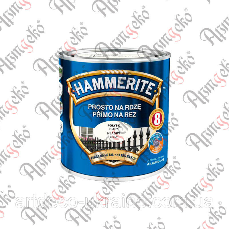 Фарба Hammerite глянцева біла 2,5 л Арт. 80.023.01, фото 1