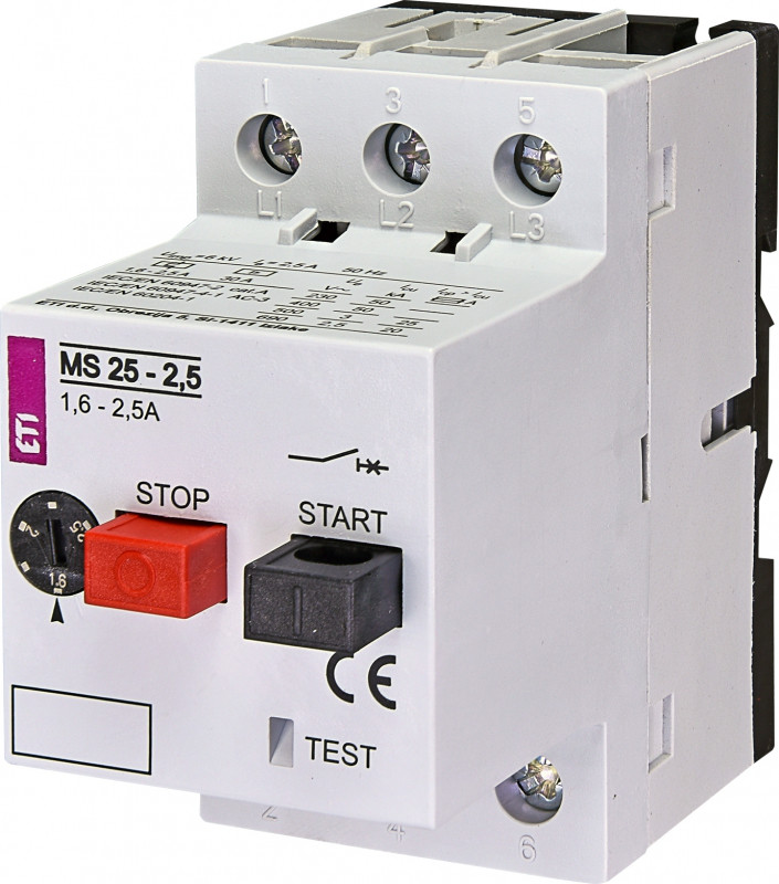 Автоматичний вимикач захисту двигуна MS25-2,5, фото 1