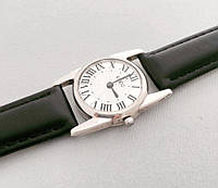 Серебряные женские часы на кожаном ремешке БР-00038/1