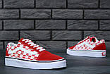 Кеди унісекс Vans Old Skool х Supreme Red/white "Червоні з білим" р. 5-9,5 (37-42,5), фото 4