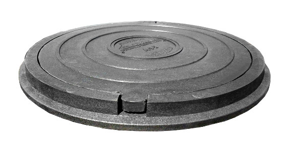 Кришка легкого люка полімерпіщана чорна Д 672 мм (А15)