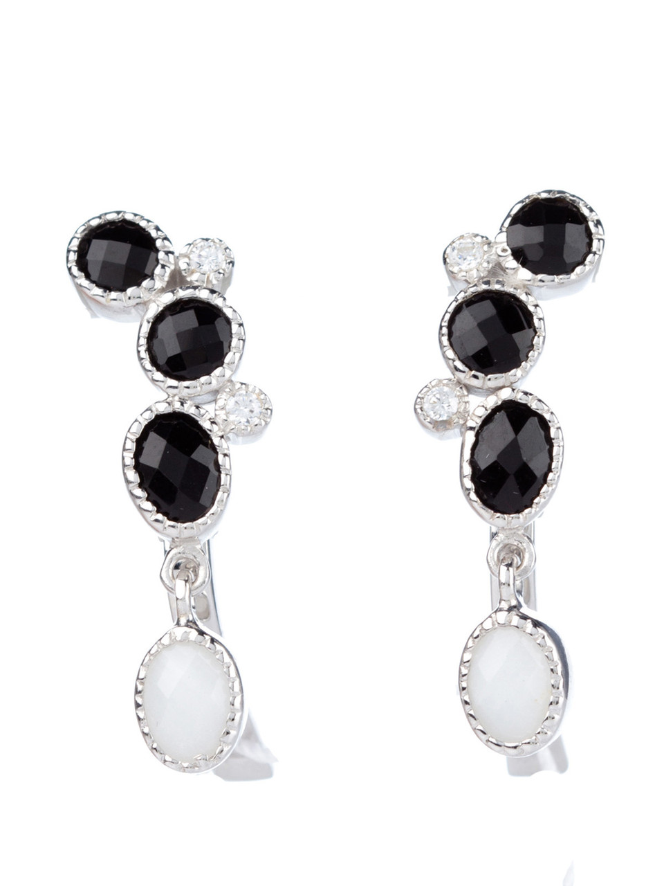 Сережки срібні з оніксом Е-280, фото 1