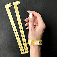 Контрольные виниловые браслеты на руку с логотипом для посетителей (16mm) Gold