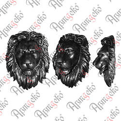 Лев декор на ворота 410х310 (Polystone) Арт. 98.001