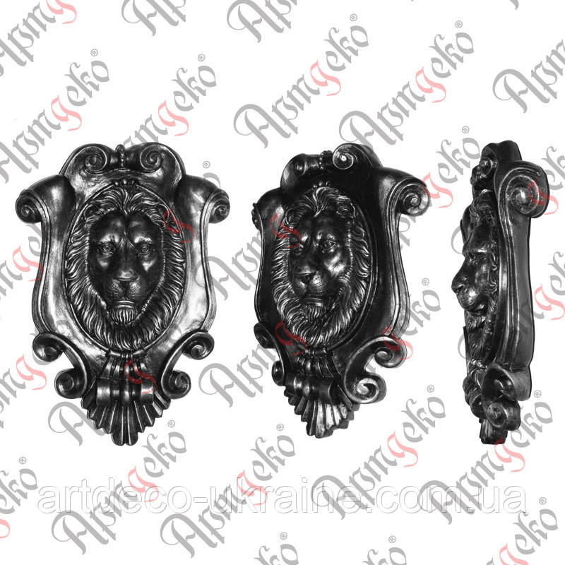 Голова лева на ворота 450х320 (Polystone) Арт. 98.004, фото 1