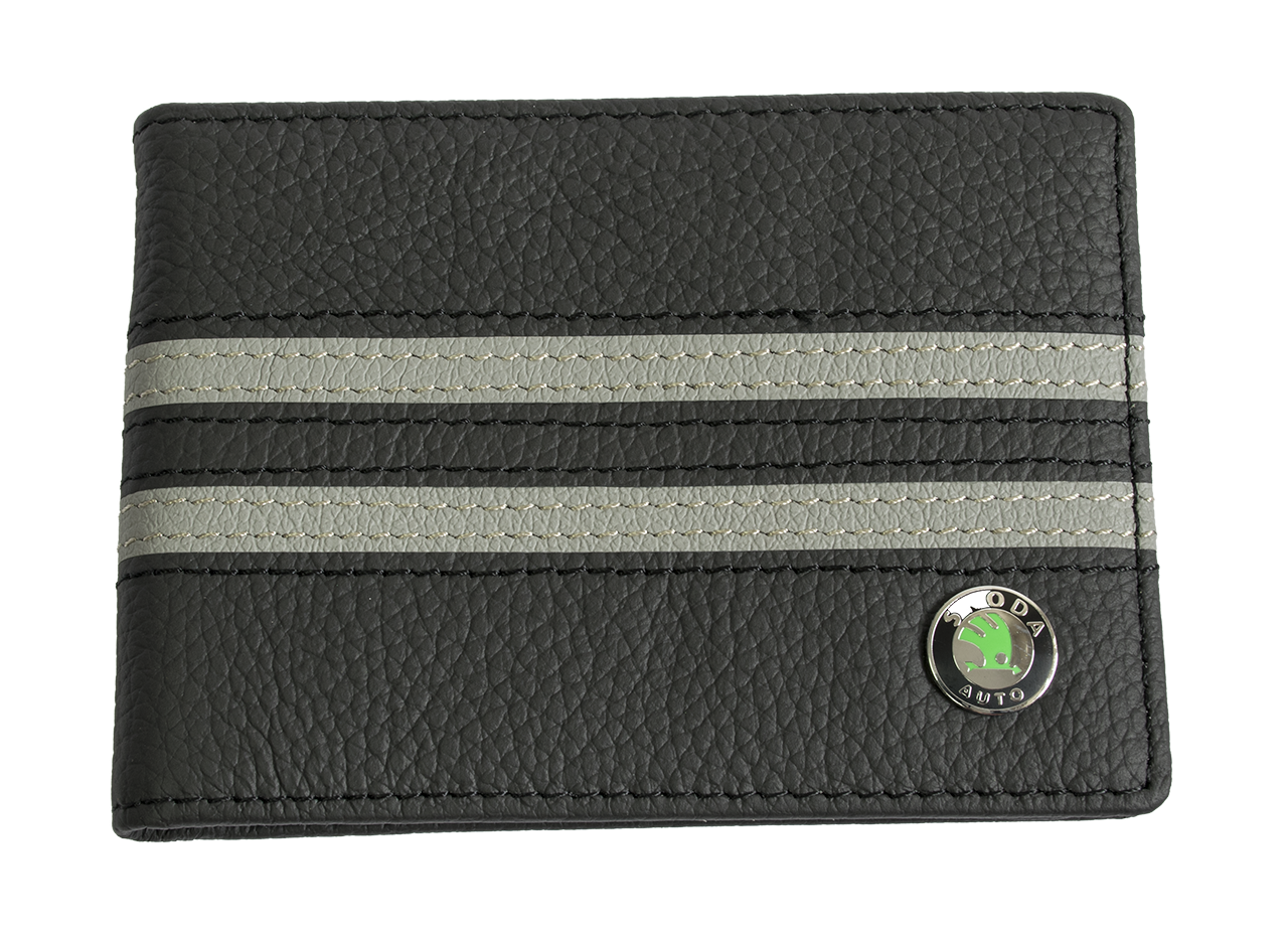 Шкіряна обкладинка для прав Carrs з логотипом SKODA чорна (SK22), фото 1