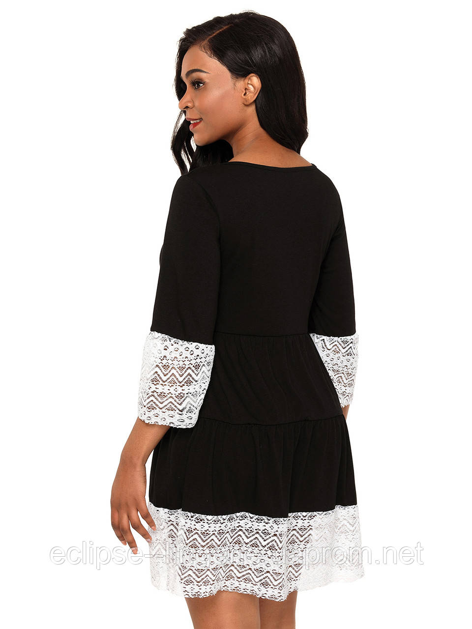 Eroticland  ru Модное черное платье с белым кружевом (ID#705958366), цена: 505 ₴, купить  на Prom.ua