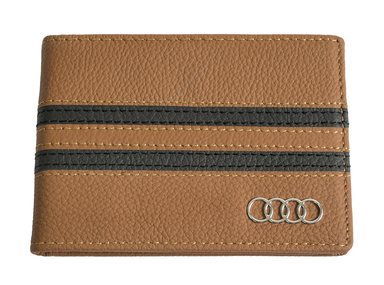 Шкіряна обкладинка для прав Carrs з логотипом AUDI коричнева (AU01), фото 1