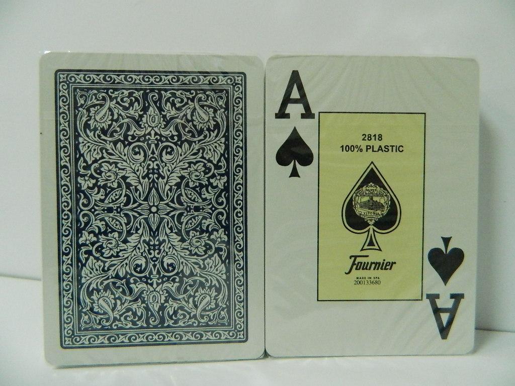 Пластиковые покерные карты Fournier 2818 синие - фото 2 - id-p706012138