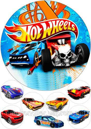 Картинка вафельна А4 "Hot Wheels"