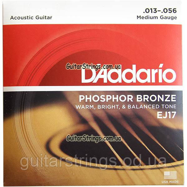 Струны D'Addario EJ17 Phosphor Bronze Medium 13-56