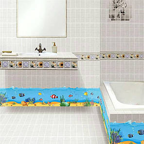 Наклейка у ванну, акрилові наклейки, прикраси стіни "рибки в Червоному морі" 110*20 см (лист 45*60 см), фото 2