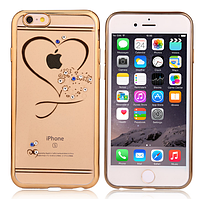 Силіконовий чохол Diamond Love Gold для IPhone 6/6s
