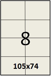 Самоклеюча етикетка на листах А4 - 8 шт (105х74)
