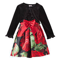 1, Нарядное платье без рукавов в розах с велюровым болеро Размер 3Т Youngland с нижними юбками