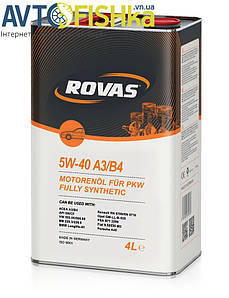 Rovas 5W-40 A3/B4 (4л) 