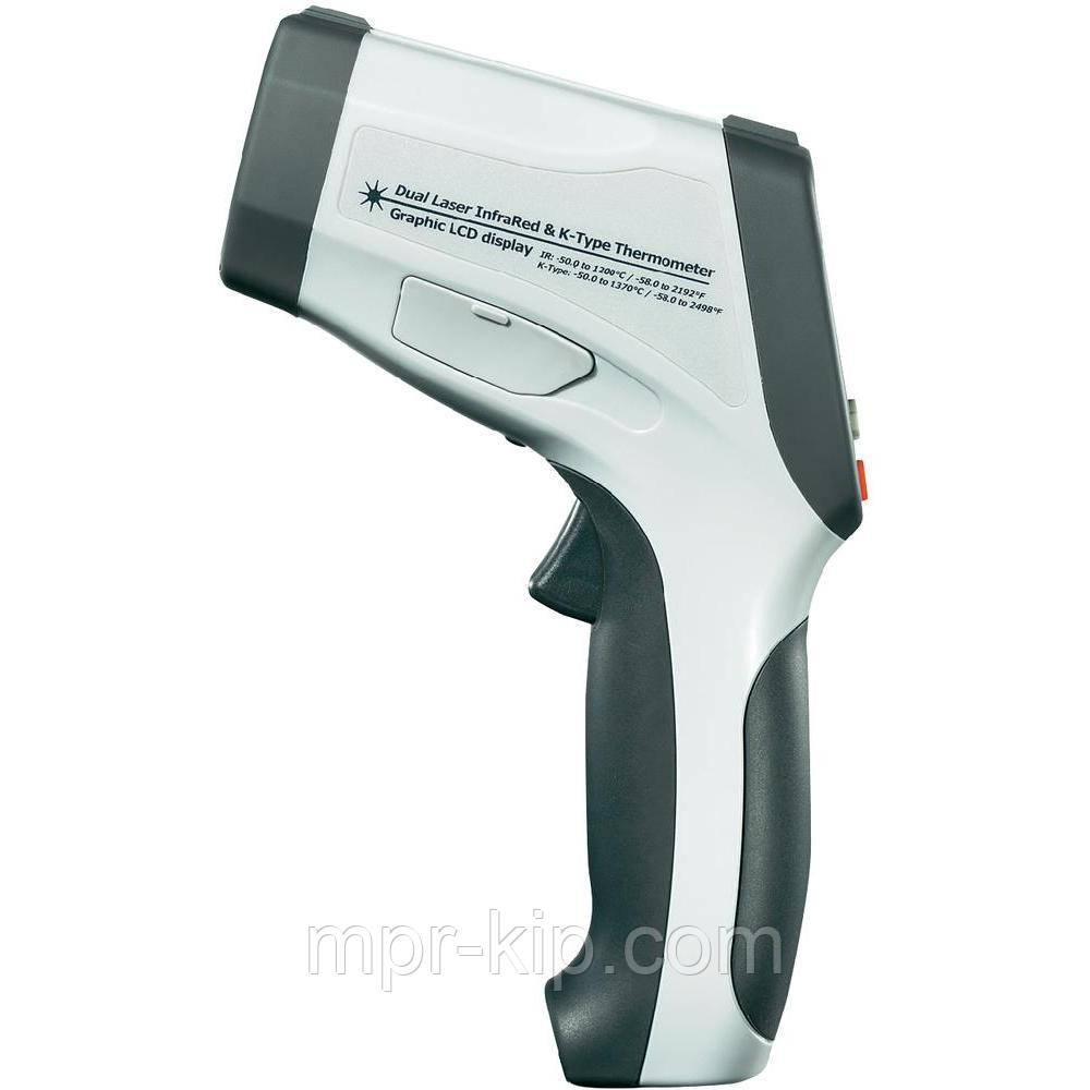 Пірометр Voltcraft IR-1200-50D USB; IR: -50 до +1200°C; K-тип: -50 до +1350°C, DS:50:1, пам'ять на 99 вимірів