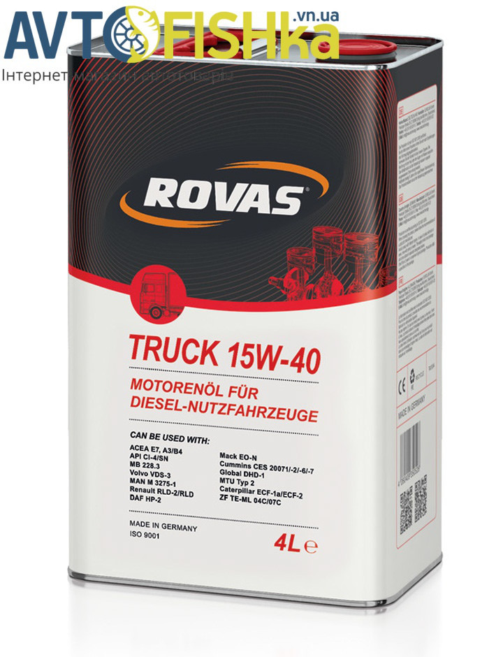 Олива моторна Rovas Truck 15W-40 (4 л)