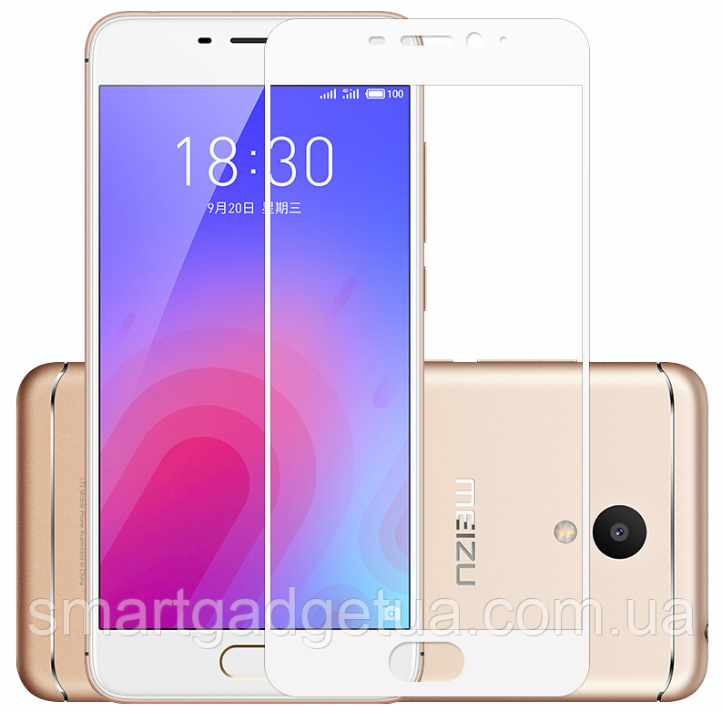 Захисне скло 3D 9H для смартфона телефона Meizu M6 з рамкою/Захоплення скло Мейзу М6, фото 1