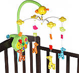 Мобіль (карусель) на ліжечко, пульт ДУ, пластикові іграшки жирафи, фото 2