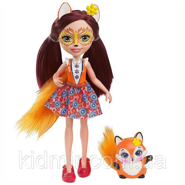 Лялька Enchantimals лисиця Фелісіті Лис з вихованцем DVH89, фото 1