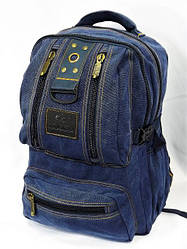 Джинсовий міський чоловічий рюкзак GOLD BE  1304  синій (42х32х20 см. 25 л.))