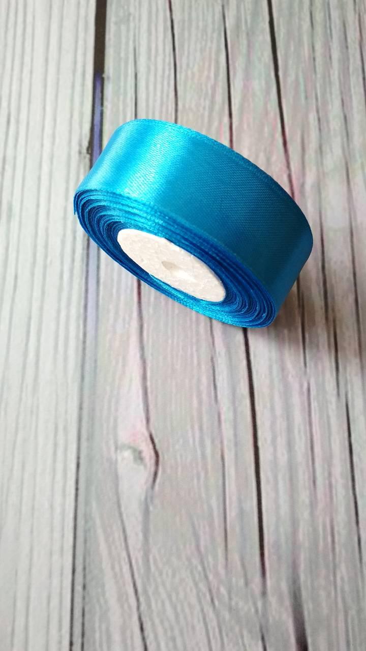 Атласна стрічка 2,5 см Синя, фото 1