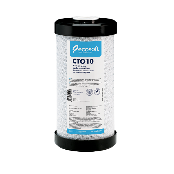 Картридж Ecosoft 4,5"х10" з пресованого активованого вугілля для фільтра ВВ10