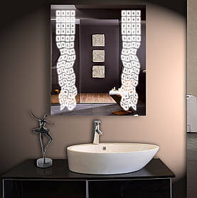 Дзеркало для ванної LED ver-3034 683х800, дзеркало з підсвіткою