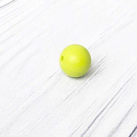 15мм (салатовий) кругла, силіконова намистина