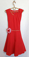 Нарядное детское платье Диана красное 146см