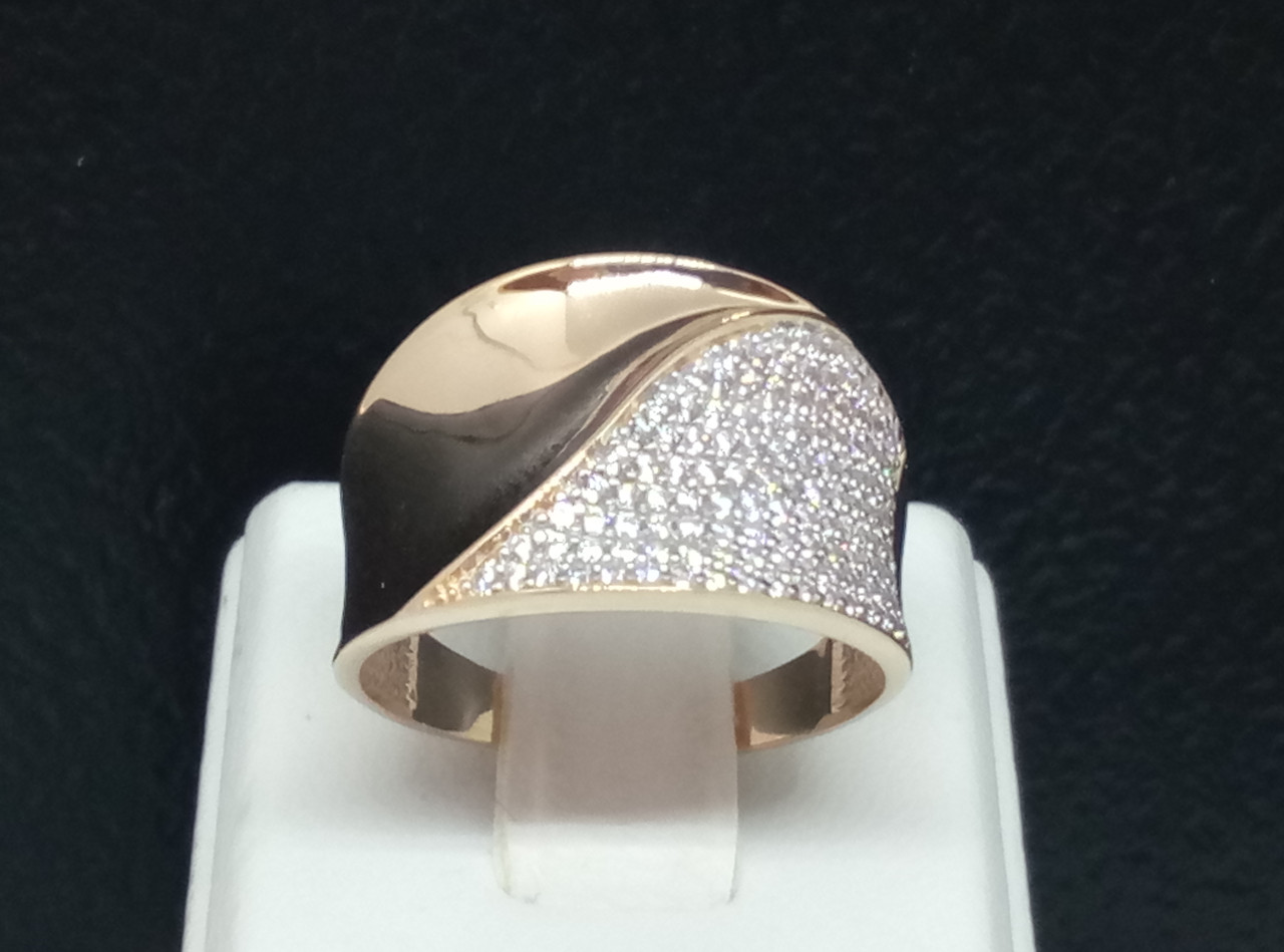 Золоте кільце з фіанітами. 140499 20