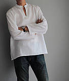 Білосніжна пляжна сорочка для церемонії, курорту, міста, фото 3