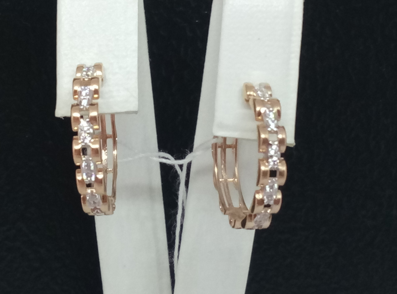 Золоті сережки з фіанітами. 111014