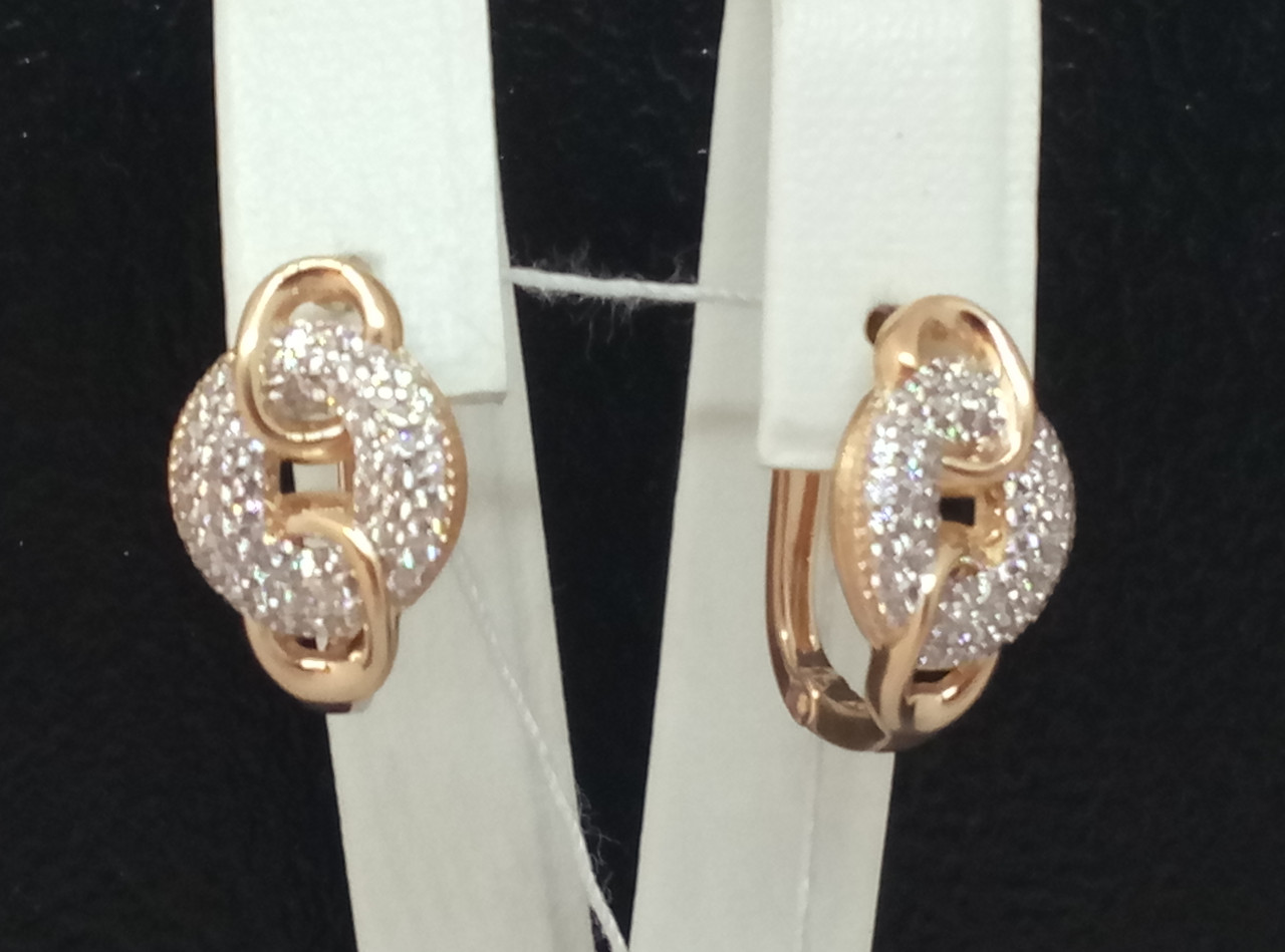 Золоті сережки з фіанітами. 110347