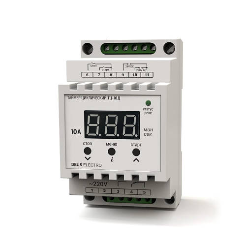 Таймер циклический цифровой на DIN-рейку ТЦ-10Д (10А, 220В), цена 625 ...