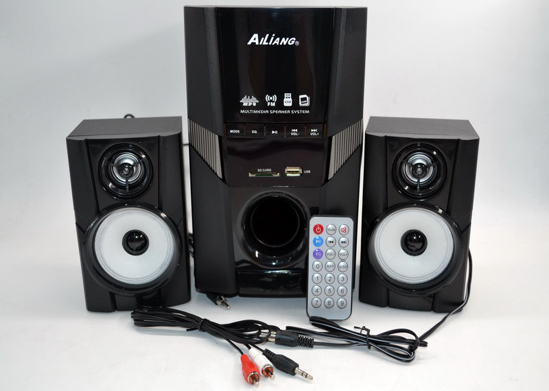 Колонки + сабвуфер 2.1 AiLiang USBFM-F30DC-DT (2x3 Вт + 10 Вт)
