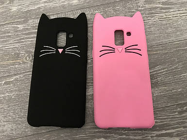 Гумовий 3D чохол для Samsung Galaxy A8 Plus 2018 Усики (2 кольори)