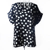 Блузка с коротким рукавом "геометрические фигуры на черном" Liva Girl