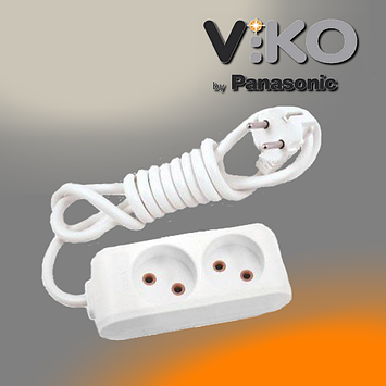 Подовжувач на 2 гнізда без заземлення (3 м) Multi-let VIKO, фото 1