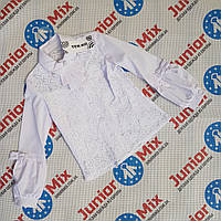 Школьная детская гипюровая блузка для девочек оптом TERKO