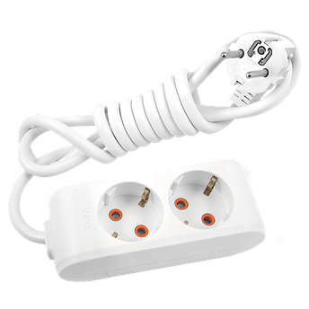 Подовжувач на 2 гнізда з заземленням (3 м) Multi-let VIKO, фото 3