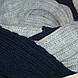 В'язаний шарф снуд синього та мармурового кольору, фото 2