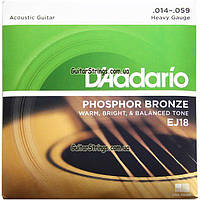 Струны D'Addario EJ18 Phosphor Bronze Heavy 14-59