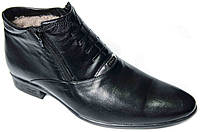 Мужские зимние ботинки "Strado". Натуральная шерсть. Черные