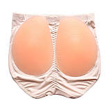 Силіконова накладна попа з Пуш Ап. Силіконові труси для збільшення сідниць, бежеві, фото 2