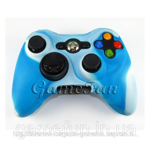 Силіконовий чохол для джойстика Xbox 360 (blue/white)