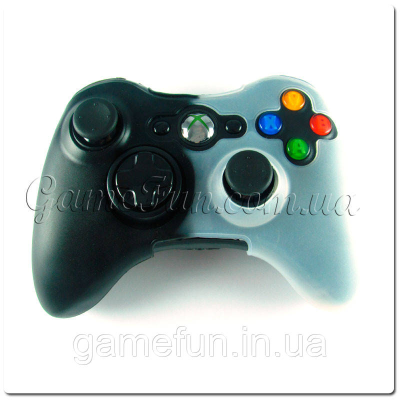 Силіконовий чохол для джойстика Xbox 360 (black/white)