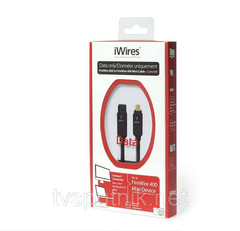 Кабель-перехідник TechLink iWires FireWire 800 Plug — FireWire 400 Mini Plug 2 м